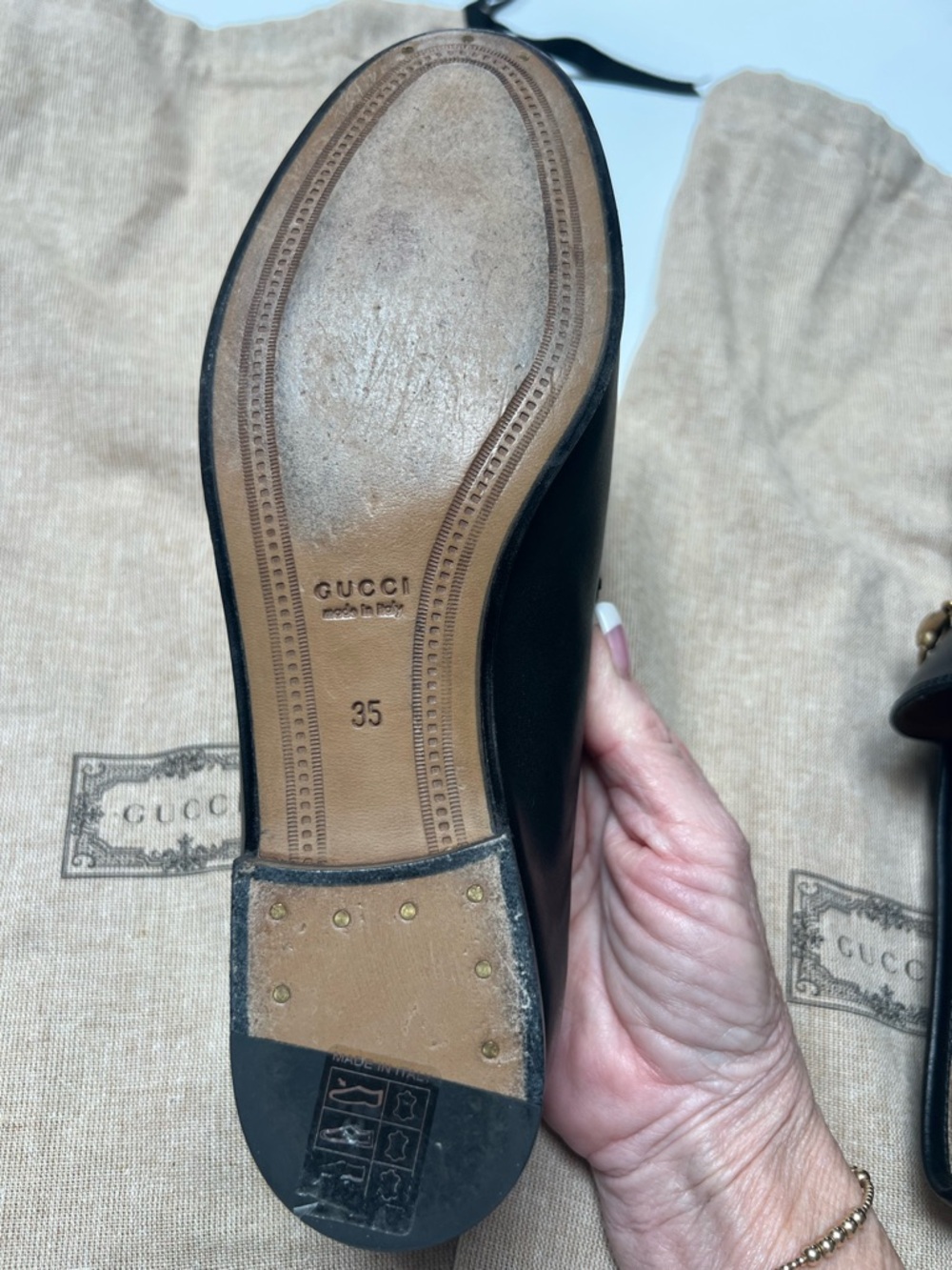 Gucci Black Leather Horsebit Loafers with Gold Hardware - Picture 12 of 14